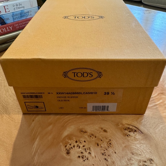 Tod’s Suede Fringe Slipper in ‘Old Pink’ colour, size 39.5 - Picture 3 of 5